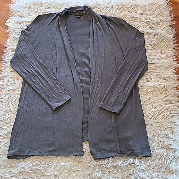 J jill wearever collection dark gray long sleeve soft rayon‎ open cardigan - Picture 1 of 4